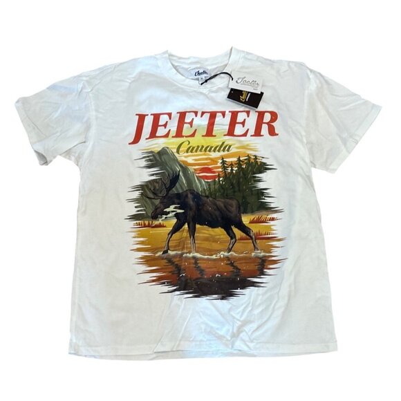 Jeeter Canada Moose Graphic T-Shirt XL White 100% Cotton NEW - Picture 1 of 6
